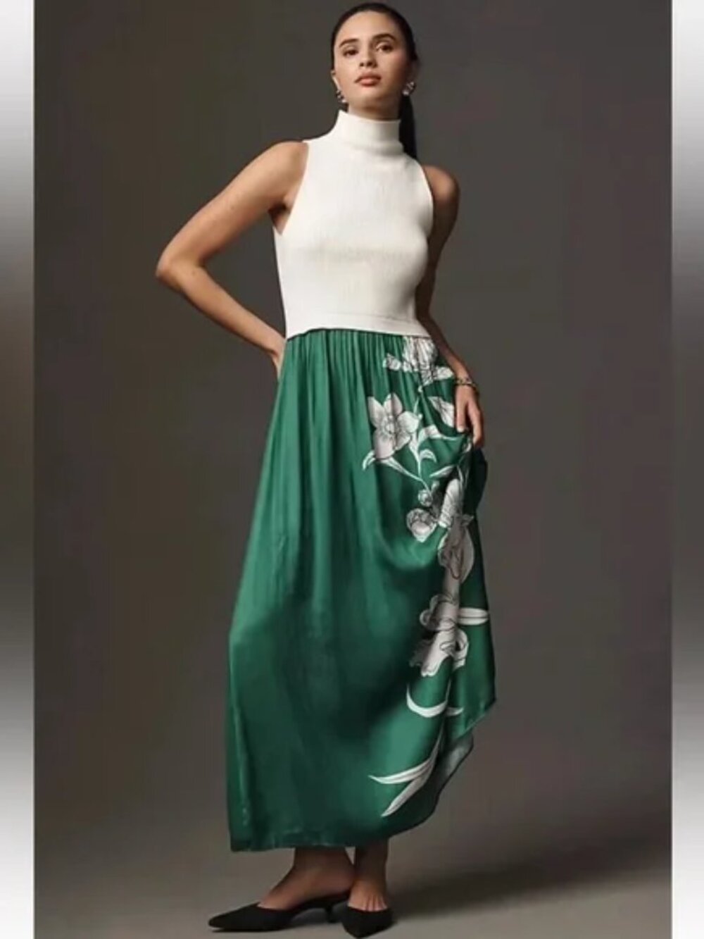 Anthropologie The Thea Twofer Maxi Mock Neck Sweater Dress Sleeveless Edition XS